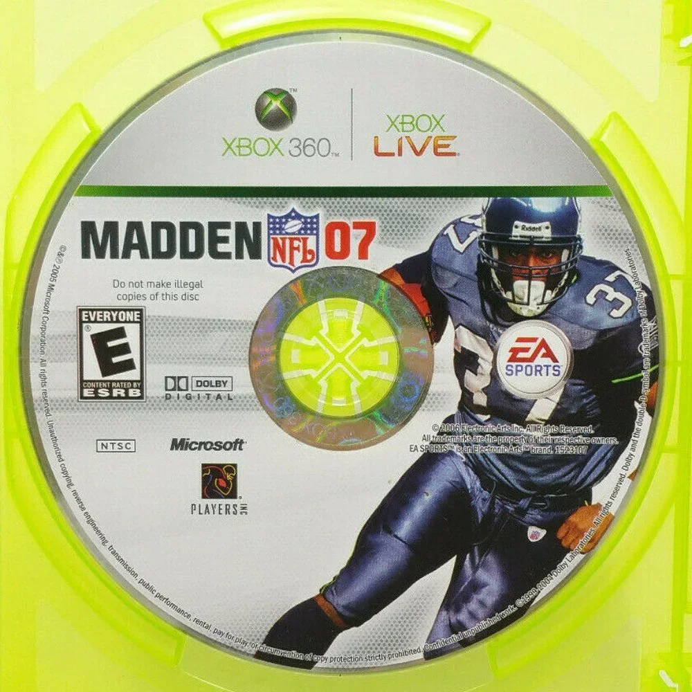 Madden NFL 07 (Microsoft Xbox 360, 2006) DISC ONLY Video Game 5041E1M